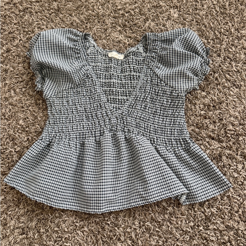 Pacsun La Hearts Black and White Checkered Blouse
